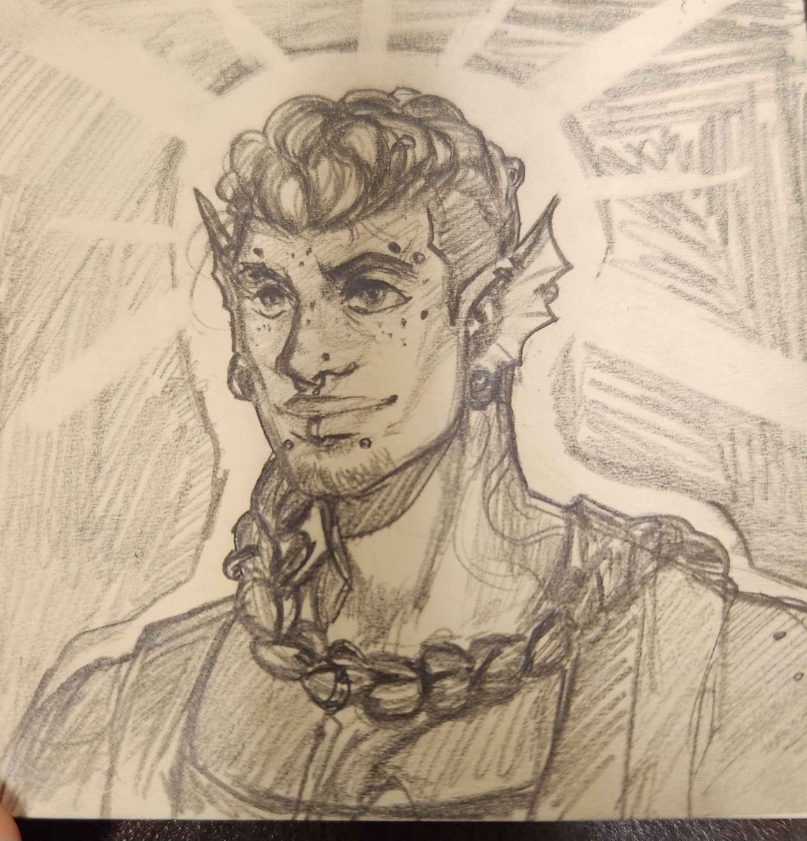 everyone look at my little boy!! Sea Elf Forge Cleric and a lil feller, littliest guy with Strong 'Tisms about blacksmithing <3 <3 #DnDcharacter #dnd5e