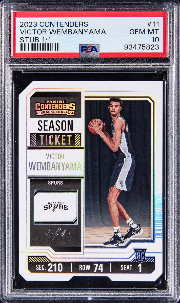 nonogno's tweet photo. GEM 10 2023-24 Contenders Wemby Ticket Stub 1/1 currently for auction. Go get it! 🔥https://t.co/Snv0XRMkXM https://t.co/h2RddeSBqK