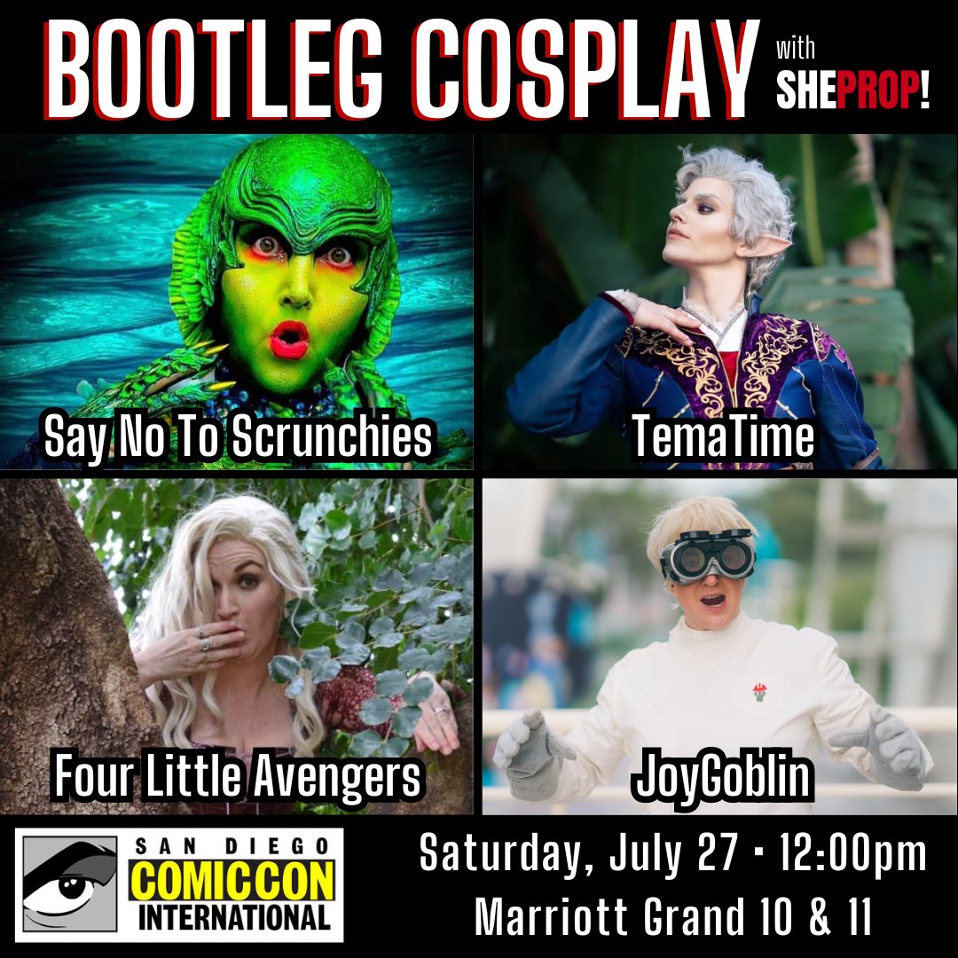 My @ShePropForum forum at #SDCC next week! BOOTLEG COSPLAY for all my cosplay gremlins out there. #comiccon #cosplay #cosplaypanel #sheprop