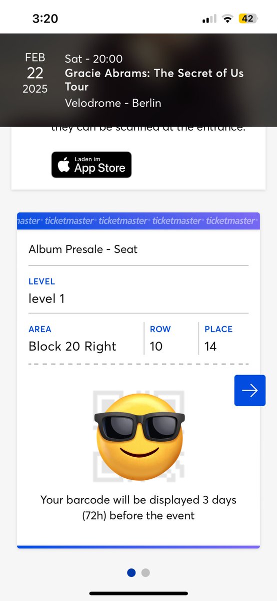 ana_sofiarr's tweet photo. Panic bought 2 Berlin tickets before securing London ones so if you’re interested dm me #GracieAbrams #GracieAbramsticket #gracieberlin https://t.co/f7oL13rWvC