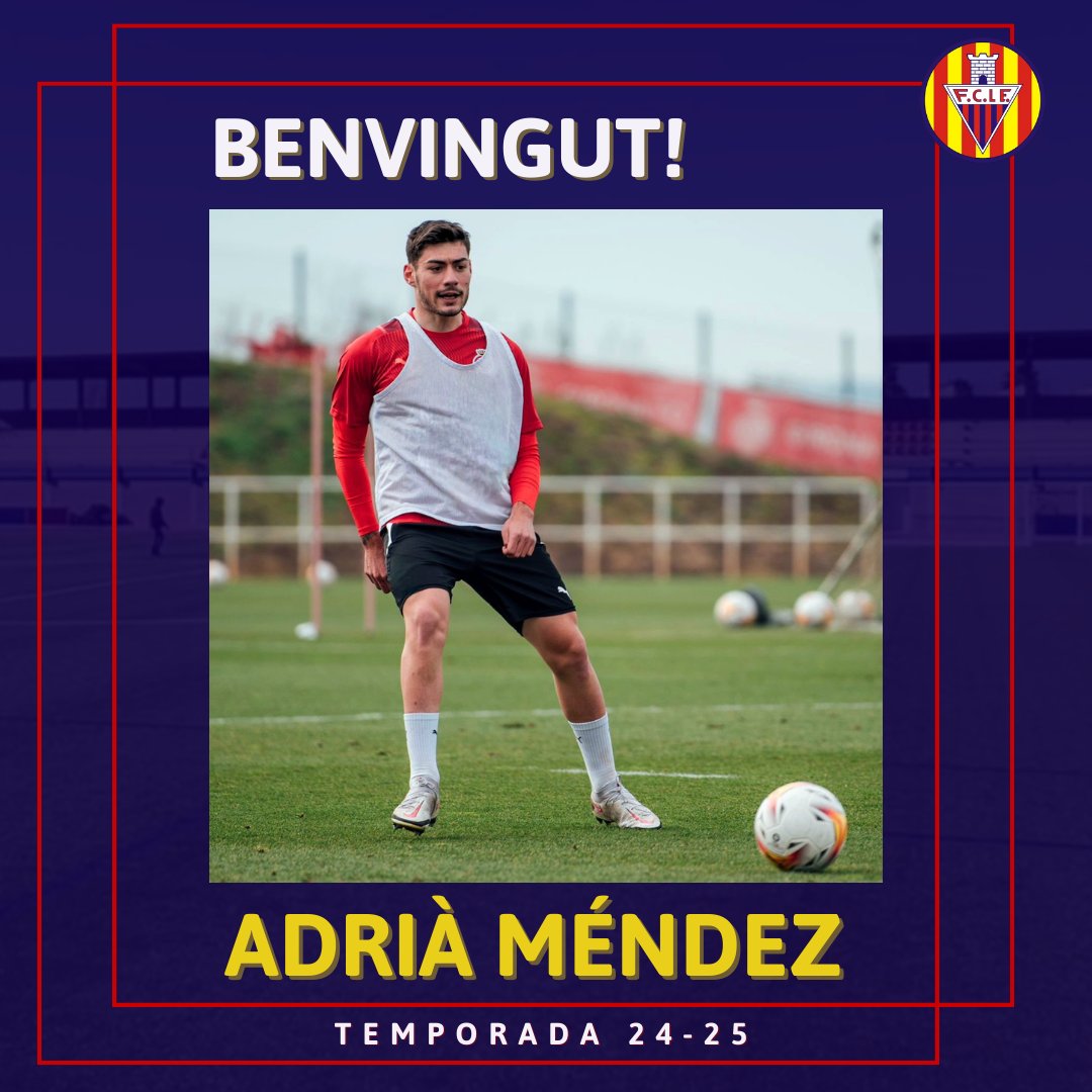 FCLESCALA's tweet photo. ✍️🎩 𝗕𝗘𝗡𝗩𝗜𝗡𝗚𝗨𝗧 𝗔𝗗𝗥𝗜! 

👤 Migcampista de qualitat, amb visió de joc, energia i treball defensiu. Arriba procedent del @CFPeralada

🤩🏠 Ara l'Escala és casa teva!

#fclescala #somlescala #3arfef https://t.co/4jnfqERgZ5