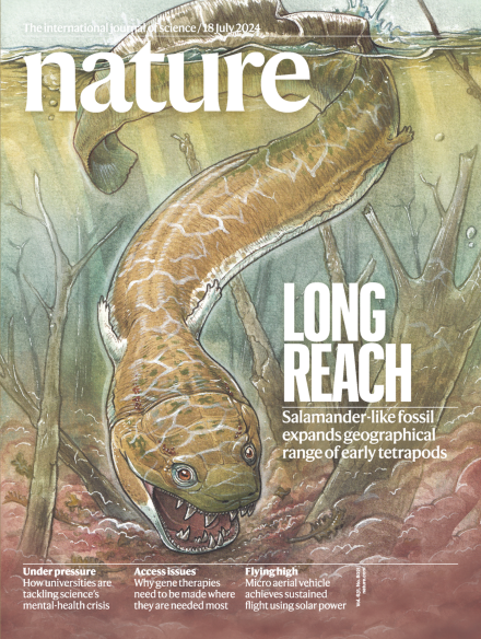 norabar's tweet photo. 😍El hallazgo de la paleontóloga argentina Claudia Marsicano y colegas, Gaiasia jennyae, en la tapa de @Nature 👇
Ciencia argentina 🇦🇷💝🇦🇷💝🇦🇷 https://t.co/ewqt7pkJWr