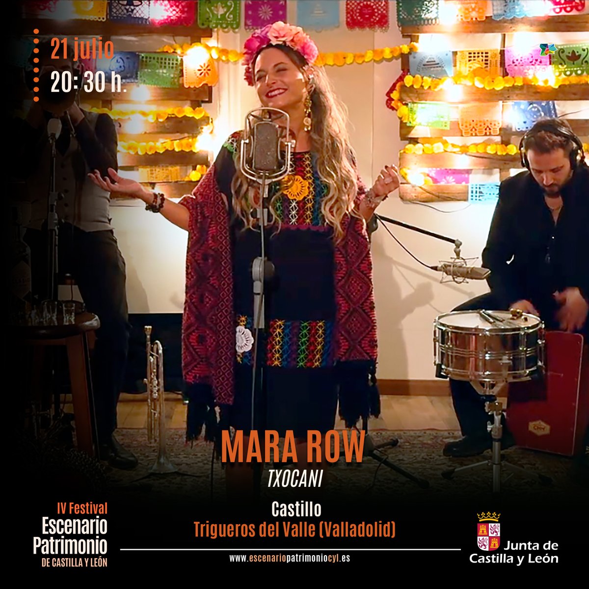 🎼 'Txocani’ es cantina, tequila y jazz, la nueva propuesta musical de Mara Row, una voz que es puro sentimiento, en Escenario Patrimonio CyL
📆 21 julio 20:30 h. 📍 Trigueros del Valle (Valladolid)
ℹ️escenariopatrimoniocyl.es
<a href="/jcyl/">Junta de Castilla y León</a>
<a href="/CyLEsVida/">Turismo Castilla y León</a> <a href="/mararow/">Mara Row</a>