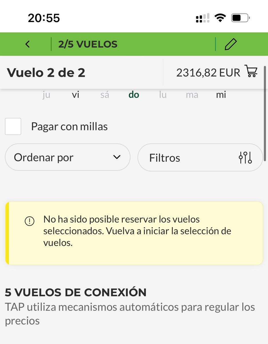 LHLur's tweet photo. @tapairportugal 
Hello! Im trying to buy 2 flights for December and I’m continually getting an error message in your website and app. Can you please help? Need to buy them! https://t.co/8EPR0BYKs8
