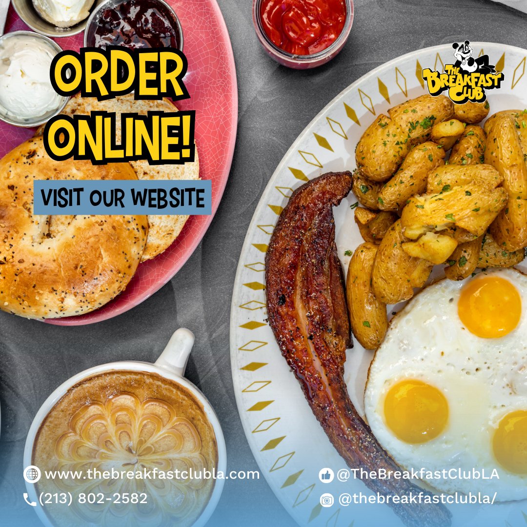 Lazy summer days call for our online ordering! Choose from our all-day breakfast menu and we'll deliver the goodness right to you 😎

🍽️thebreakfastclubla.com
📍1600 Vine St. Hollywood, CA
📞(213) 802-2582

Facebook: @TheBreakfastClubLA
Instagram:@thebreakfastclubla