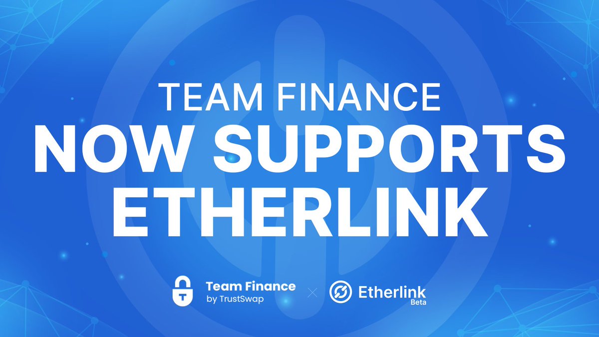 🎉 Team Finance has integrated <a href="/etherlink/">Etherlink 🔗</a>, a secure and efficient EVM-compatible Layer 2 Blockchain!

With this integration, we enhance our suite of services:

🔸 Token Mint
🔸 Token Lock
🔸 Liquidity Lock
🔸 &amp; More!

Get started today for Free! ⬇️
blog.team.finance/etherlink-comi…