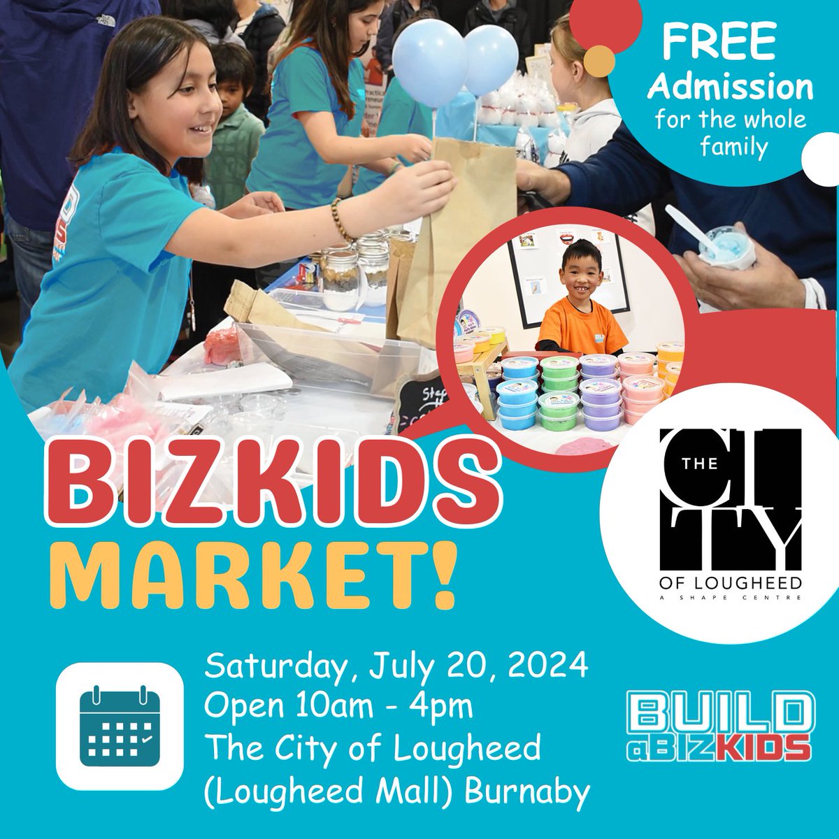 BuildABizKids's tweet image. 🤗It's SO CLOSE!!! 🎉🎈

Saturday July 20th, prepare to be AMAZED!
Save the Date!

Join us for the BizKids Market at The City of Lougheed (Lougheed Mall) Saturday, July 20th from 10am-4pm

Learn More
buildabizkids.com/bizkids-market/

#kidpreneur #bizkids #market #communityevent