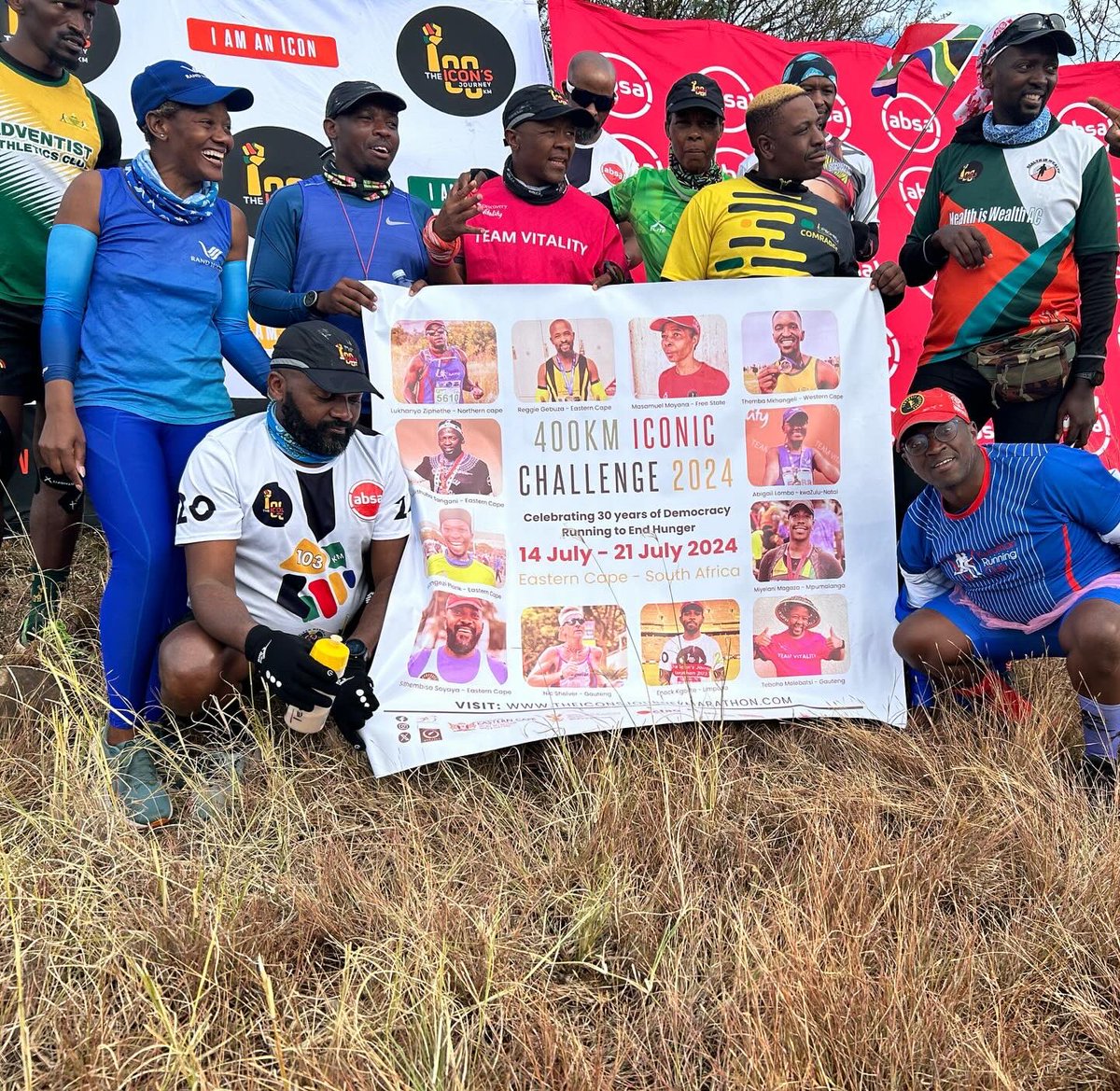 LukhanyoZ's tweet photo. Day 4 of 8 (169.7km of 400km) completed!😁💪🏾
 “It always seems impossible until it’s done.” Halfway mark for the days of the challenge. From Komani did 42.3km towards Cofimvaba.😅🏃🏾‍♂️
#icons4change❤️
#runtoendhunger🙏🏾
#400kmiconicchallenge24
#RunningWithTumiSole 
#FetchYourBody2024 https://t.co/ILRLMPraSw