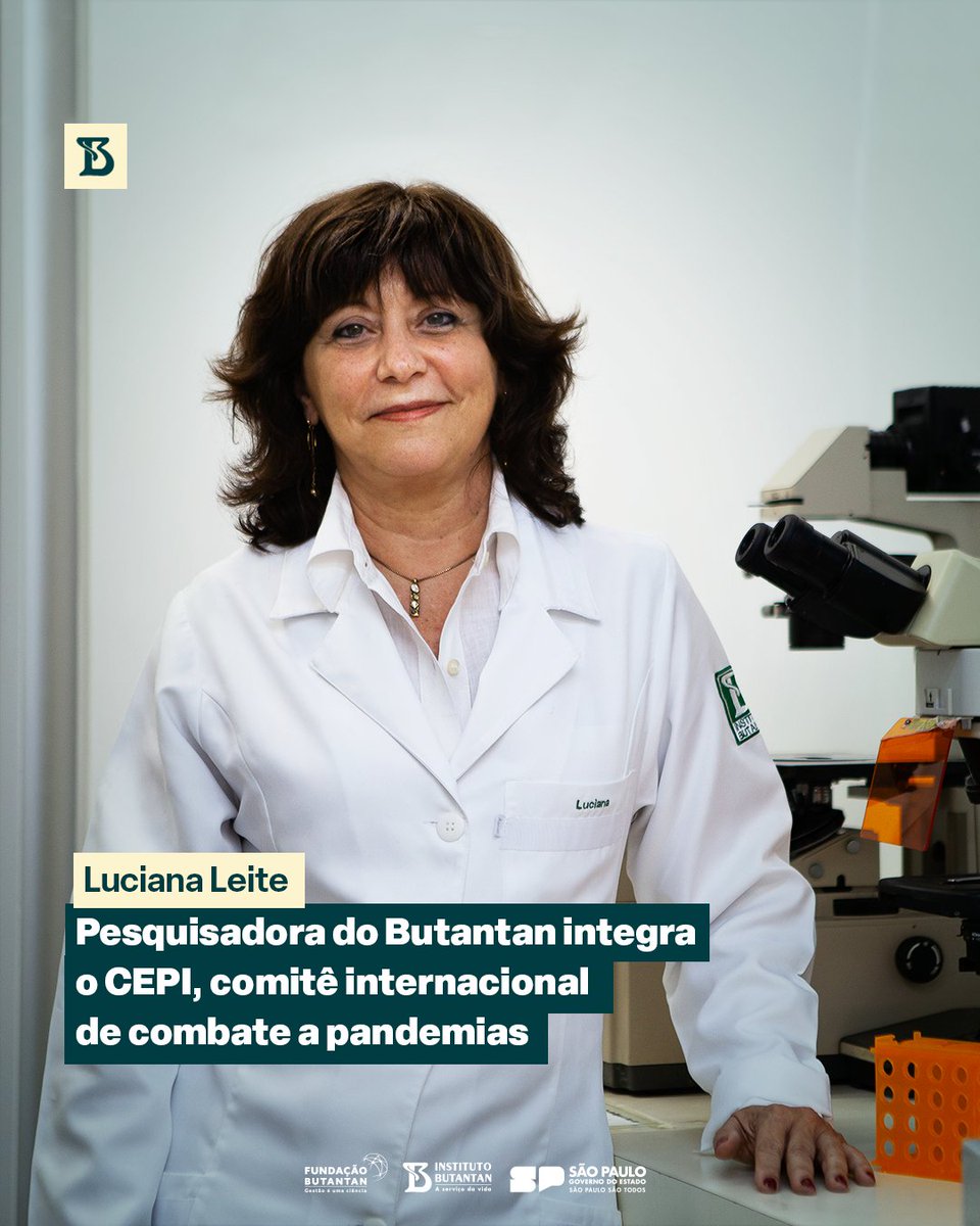 A pesquisadora do Butantan Luciana Cerqueira Leite acaba de ser indicada para um novo desafio. 

Ela foi nomeada para o CEPI, uma organização alinhada à OMS que atua no combate a pandemias. 

Saiba mais sobre esta cientista e o trabalho que ela desenvolve: tinyurl.com/32j4txum