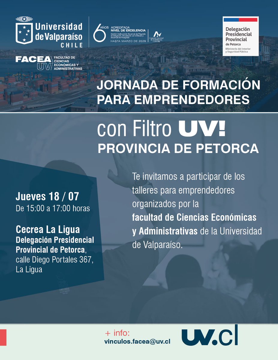 Atención Comunidad ENI

Mañana estaremos presente en la jornada de Promoción y de Formación para Emprendedores con Filtro UV que realizará nuestra <a href="/FACEAUV/">FACEA UV</a> en la comuna de La Ligua.

#VinculaciónconelMedio #MegustalaUV #FACEA #emprendimiento #promoción #Admision2025