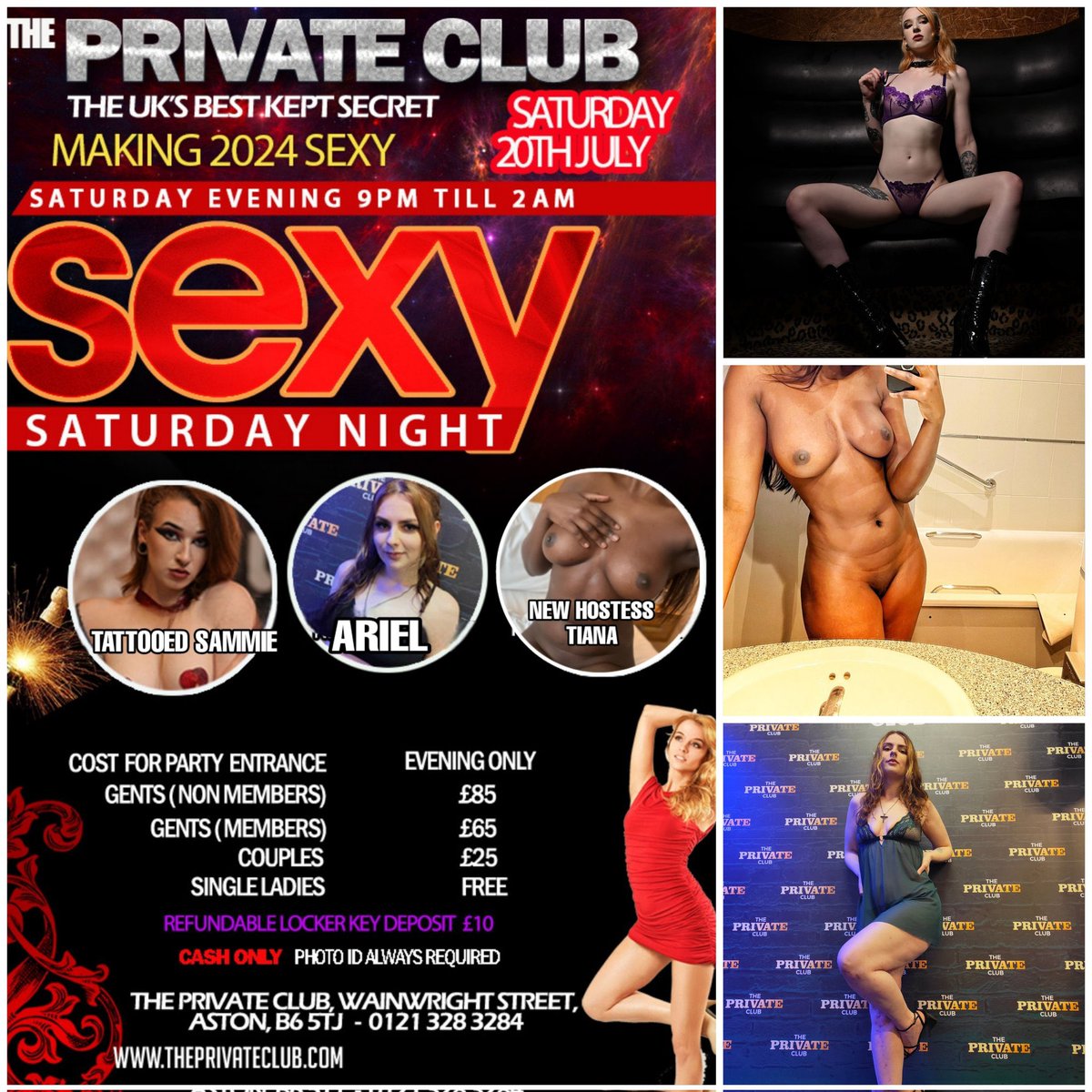This Sexy Saturday  nighty 20th July <a href="/TPClubAston/">ThePrivateClub</a> 9pm till 2pm

<a href="/HostessesTPC/">HostessesTPC</a> <a href="/TattooedSammie/">TattooedSammie</a> @ArielThePawg and Brand New Hostess <a href="/TianaTPC/">TianaHottie</a> 

Pre book now - theprivateclub.com/party-bookings…

Call 07849 739 434 - 0121 328 3284 <a href="/privatetodger/">#PrivateTodger</a>