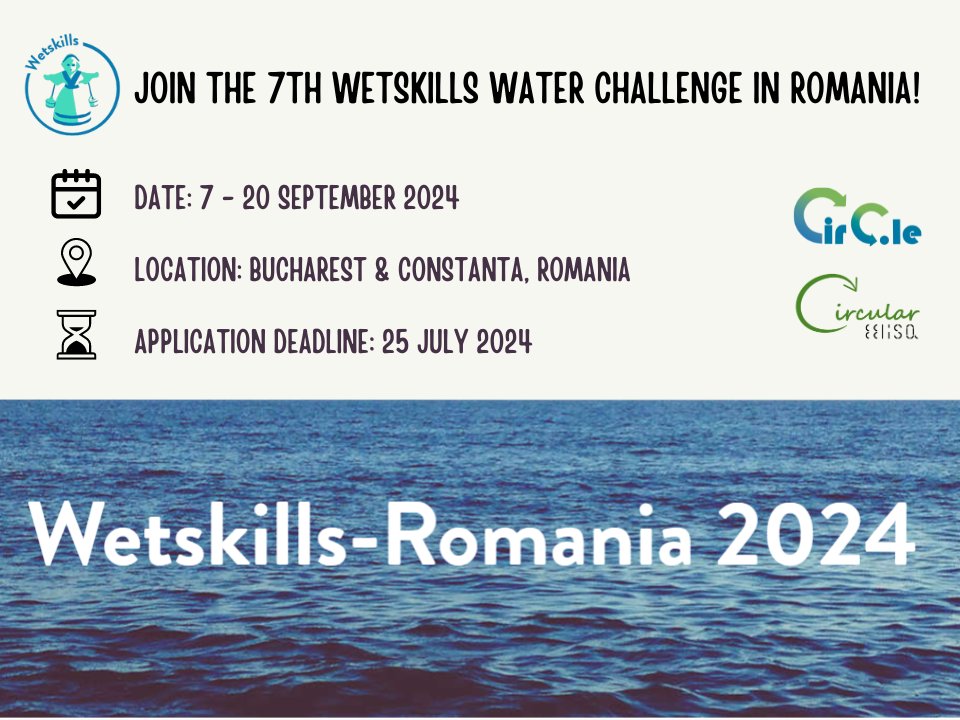 Calling all last-year Bachelor, Master, PhD students, and recent graduates! Apply now for Wetskills-Romania 2024 (7-20 Sept). 🌊

🏆 Finals at the 27th Symposium on Environment &amp; Industry by ECOIND.

📅 Deadline: 25 July 2024.
More info &amp; apply: wetskills.com
#Wetskills