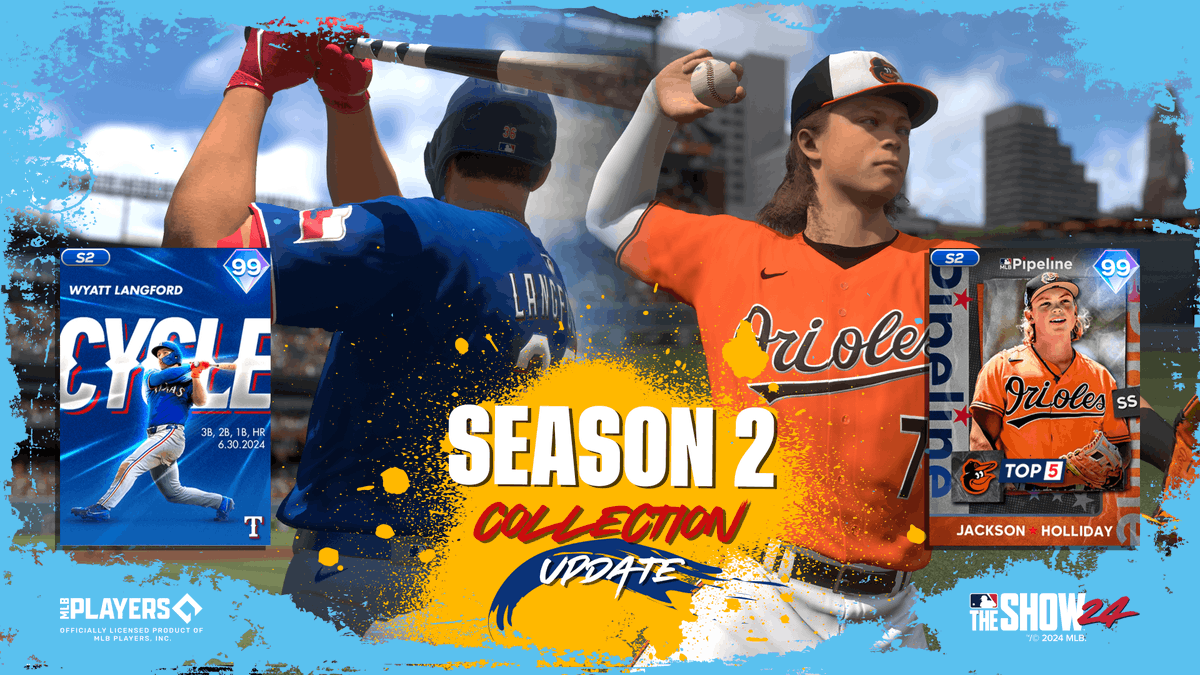 MLBTheShow's tweet image. Season 2⃣ Collection Update! 

Jackson Holliday and Wyatt Langford will be available today around 3 PM PT!  

Don't miss out on these rising stars! 

#MLBTheShow