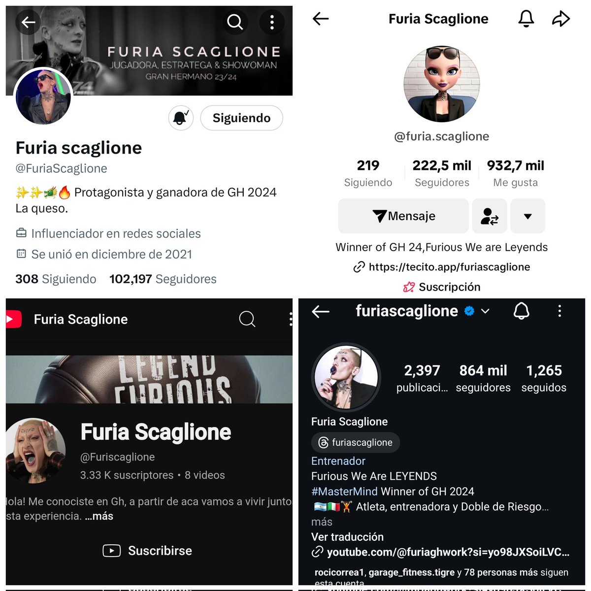 ATENCIÓN FURIOSAS:Acá dejo las redes de FU para que compartan y apoyemos a nuestra FU más que nunca unidos.
Twitter: x.com/FuriaScaglione…
Tik tok: tiktok.com/@furia.scaglio…
YouTube; youtube.com/@furiscaglione…
Instagram: instagram.com/furiascaglione…