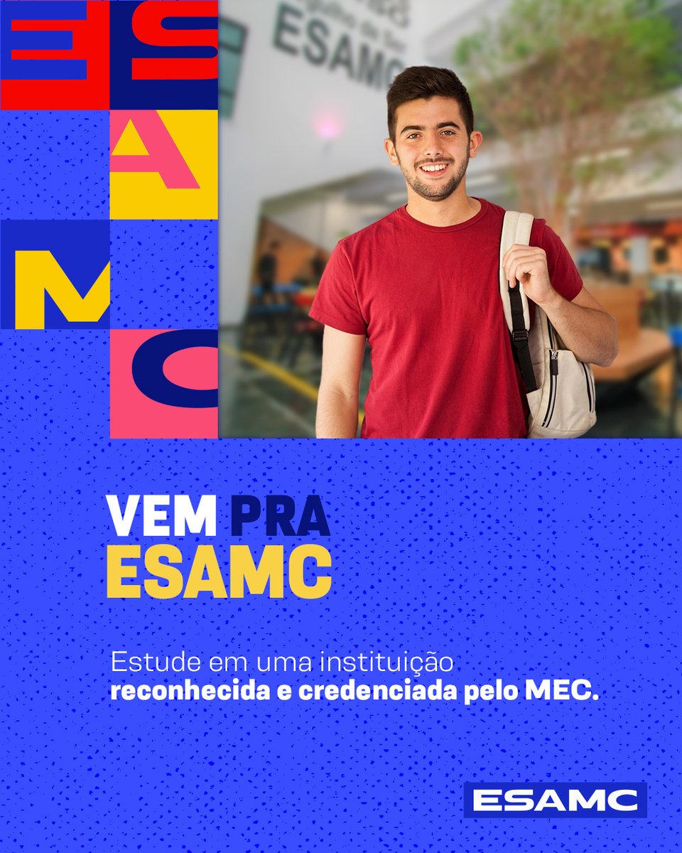 esamcoficial's tweet photo. Procurando uma faculdade com ensino de qualidade comprovada? A ESAMC é credenciada pelo MEC e oferece tudo o que você precisa para uma formação de excelência.

🔹 Cursos inovadores 
🔹 Professores renomados 
🔹 Infraestrutura de ponta

#ESAMC #VemPraESAMC #DNAESAMC https://t.co/wy9ttMLa9F