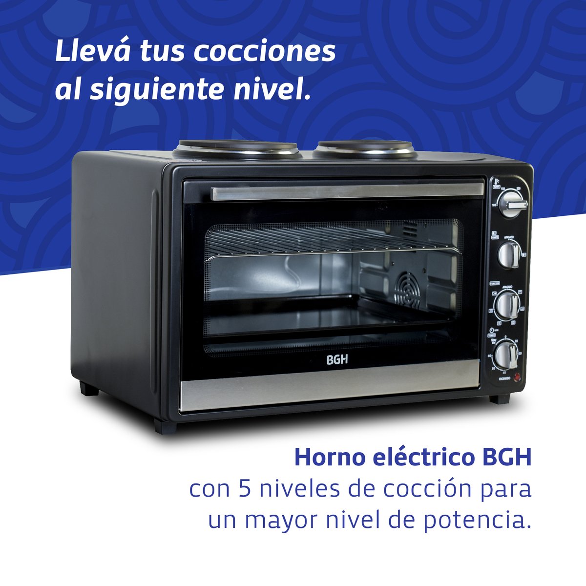 Descubrí el Horno Eléctrico BGH con 5 niveles de cocción, para que puedas alcanzar un mayor nivel de potencia y precisión en todas tus recetas.

#HornoBGH #BGH #TuBGH