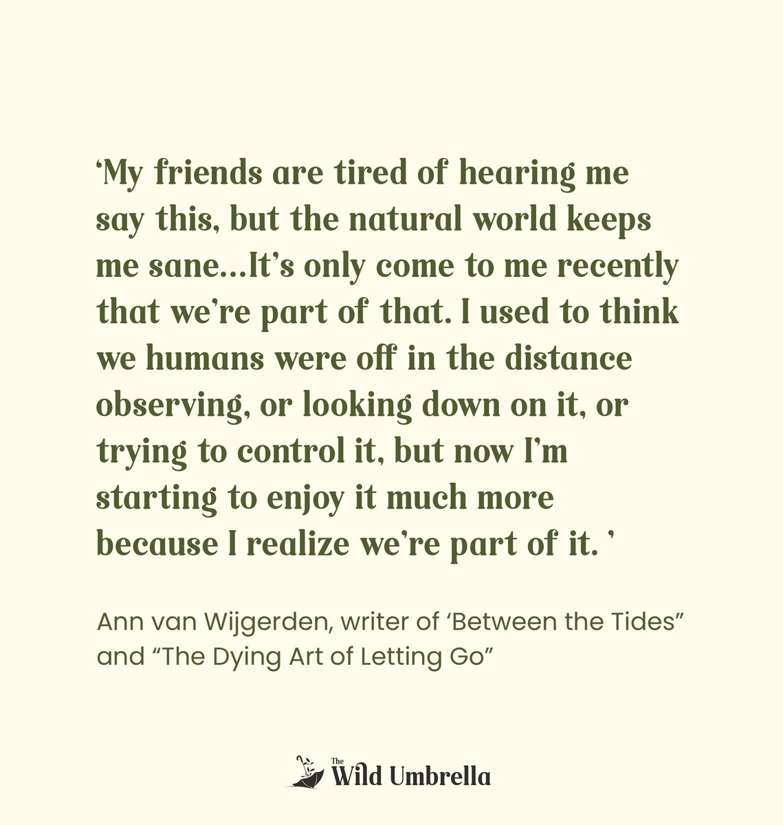 We talked to this week's featured poet Ann van Wijgerden about her new poems (on our website now!) and how writing helped her through a period of intense grief. 

The full Q&amp;A, part of our ongoing series of conversations with our contributors: thewildumbrella.com/post/q-a-with-…