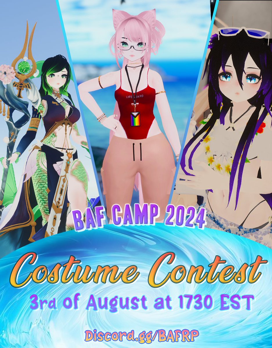 BAFRPT's tweet photo. BAF Costume Contest, 3rd of August at 1730 EST. See you there! #vrchat https://t.co/H3AoOioDrE