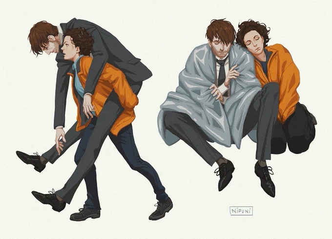 Some sketches of Ellie taking care of Alec  #broadchurch #elliemiller #alechardy #davidtennant #oliviacolman 