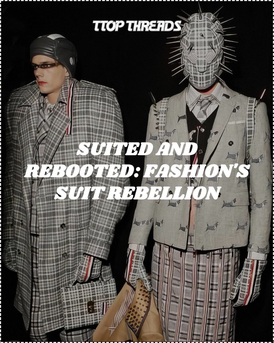 ttopthreads_x's tweet photo. HIGH FASHION'S SUIT REBELLION

We're diving into the rebellious world of deconstructed tailoring, where fashion's enfants terribles are tearing up the rulebook (and the suits).

(THREAD)

#suit #fashion #highfashion #maisonmargiela #balenciaga #louisvuitton #ttopthreads https://t.co/kWsbkl4rMl
