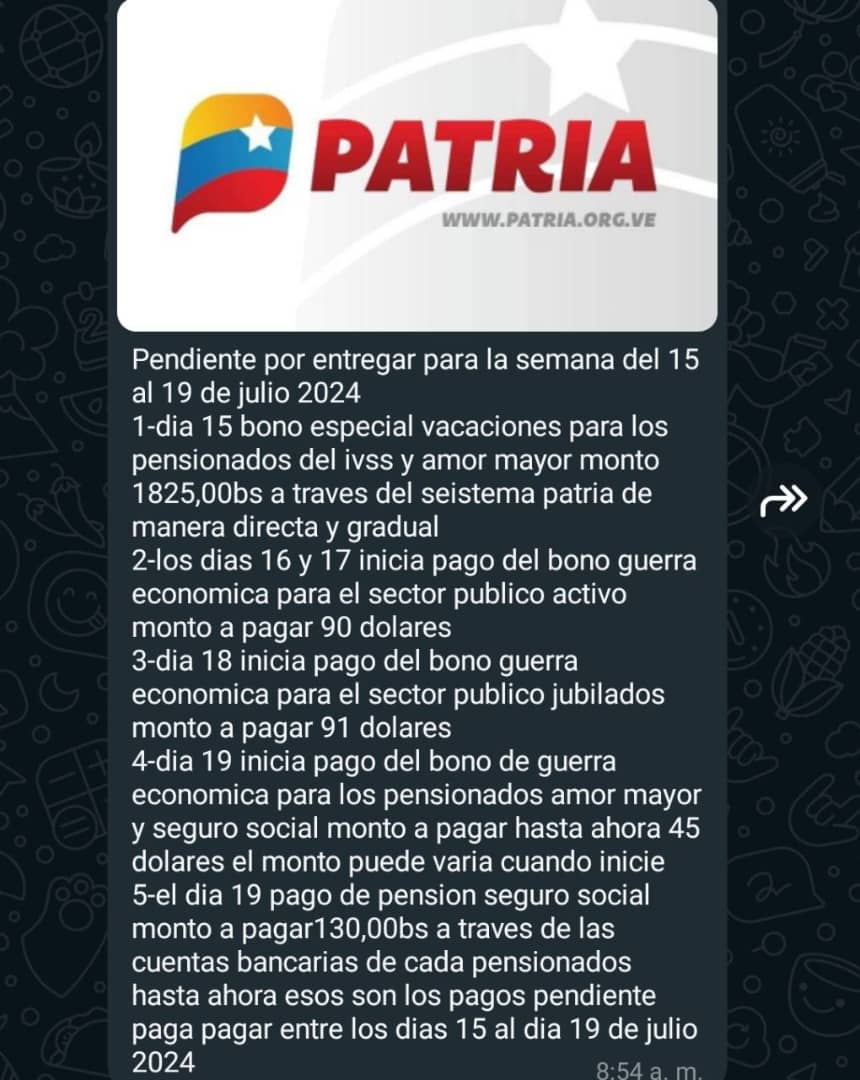 mamacobra46's tweet image. Que paso con el pago del Bono de Vacaciones para los pensionados porque la burla #Bonovacacionesparapensionados @NicolasMaduro @CarnetDLaPatria