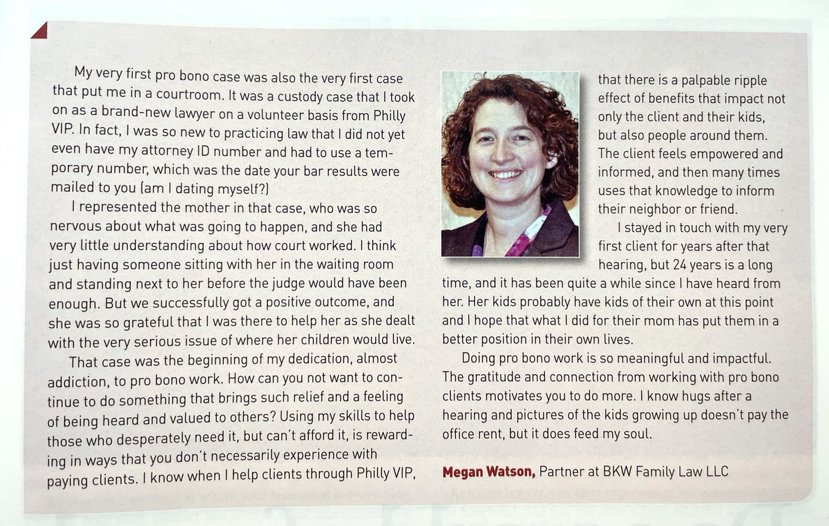 It's no secret that BKW thinks that doing pro bono work is a crucial part of our practice. It ensures everyone has access to legal help and strengthens our communities. Check out the <a href="/PhilaBar/">Philadelphia Bar Association</a>'s recent Philadelphia Lawyer issue with Megan Watson's pro bono story!