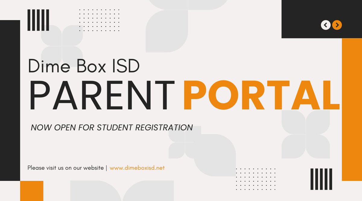 dimeboxisd's tweet photo. Parent Portal online registration has opened for the 2024-2025 school year. https://t.co/QVSlux21Mu