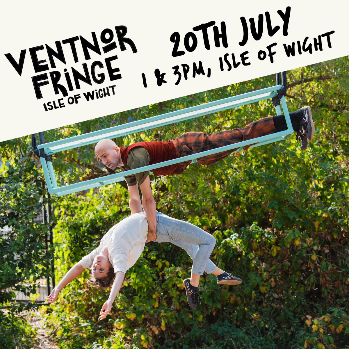 We’re off to @ventnorfringe on the lovely Isle of Wight! Catch us at 1 &amp; 3pm this Saturday, 20th July with THE GUY IN THE LUGGAGE RACK! Click the link in our bio for more info.
Photo by @idah_portraits