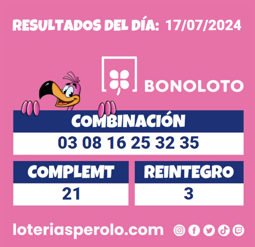 Buenas noches perol@s os dejamos los resultados del sorteo de hoy de Bonoloto esperamos que hayáis tenido mucha suerte.
        
        Para ver otros juegos anteriores, descarga nuestra #app, #BuenasNoches
        
        loteriasperolo.com/app