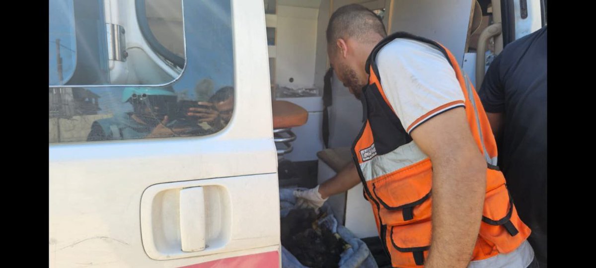 *Photos*.. While civil defense crews recovered a child martyr and several injured people from a house for the “Abu Saif” family that was bombed by the Israeli occupation in the Nuseirat camp in the central Gaza Strip, they were transferred to Al Awda Hospital.