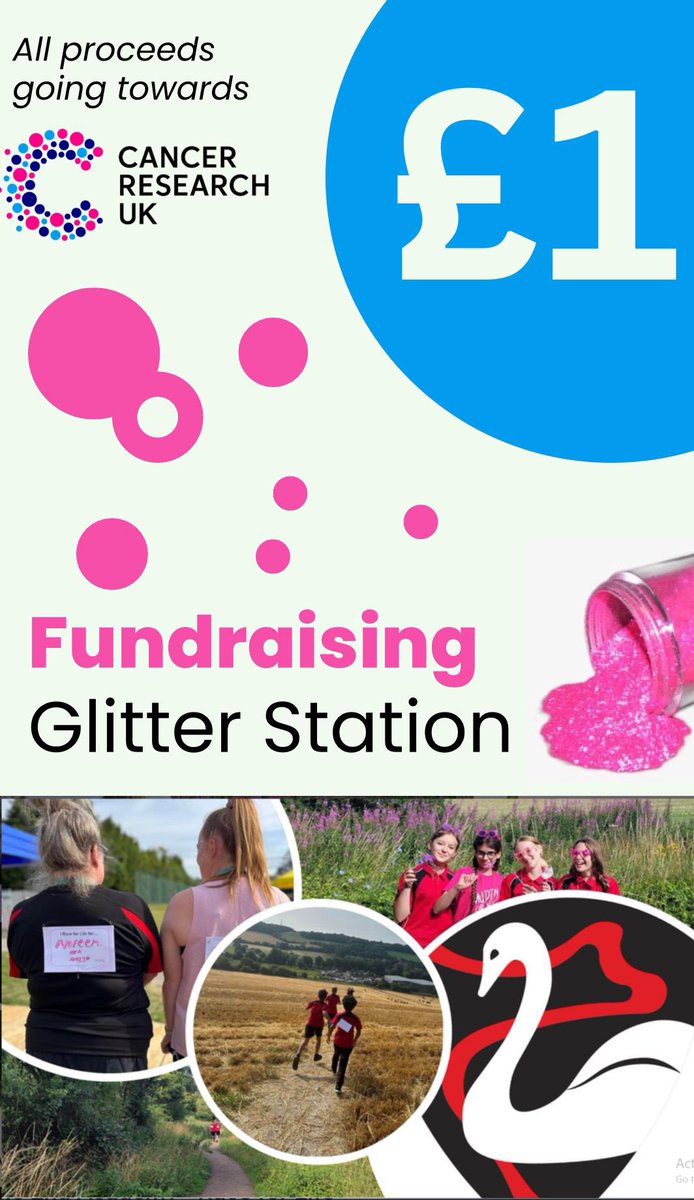 Race for Life this Friday! Donations have poured in and we can’t thank you enough for your generosity.

If students would like to bring a £1 in cash or card (or Apple Pay) we will have a glitter station to ensure we all sparkle during the race!