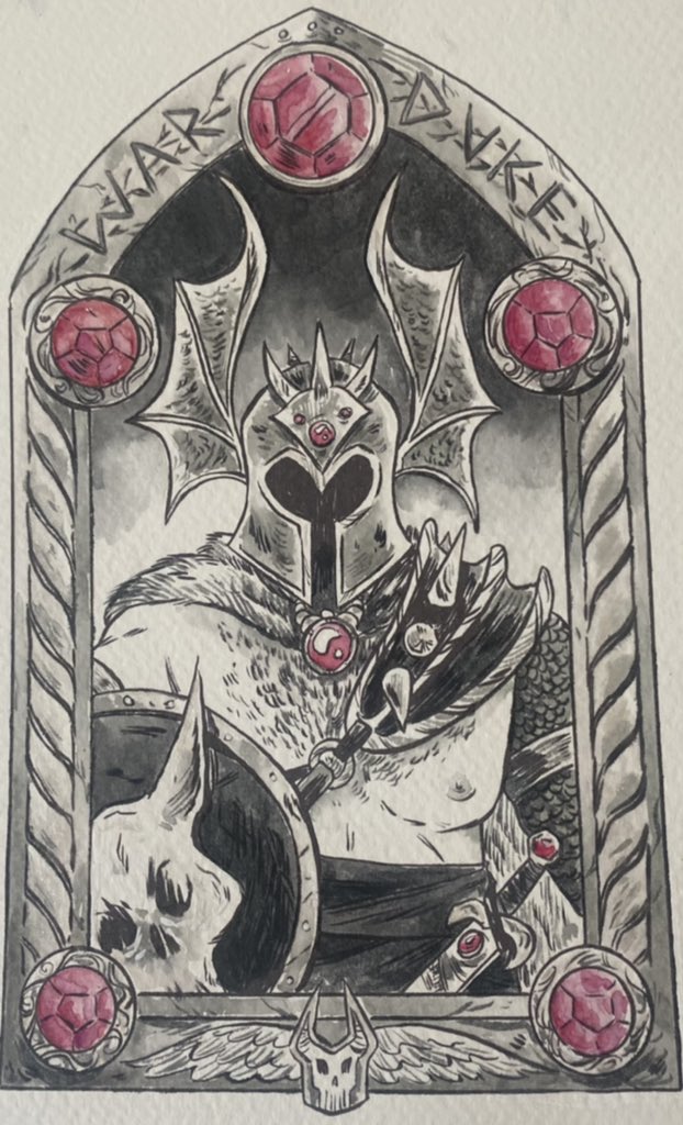 PlanetXGamesCo's tweet photo. Tomorrow I turn 50, but my friends @sally_cantirino & @JohnMcGuireRPG came through like gangbustaaaaas a day early, drove all the way down here from Jersey & gave me this impeccable Warduke. It’s even #wardukewednesday! These two wonderful folks filled my heart with joy today! https://t.co/s7QstA37do
