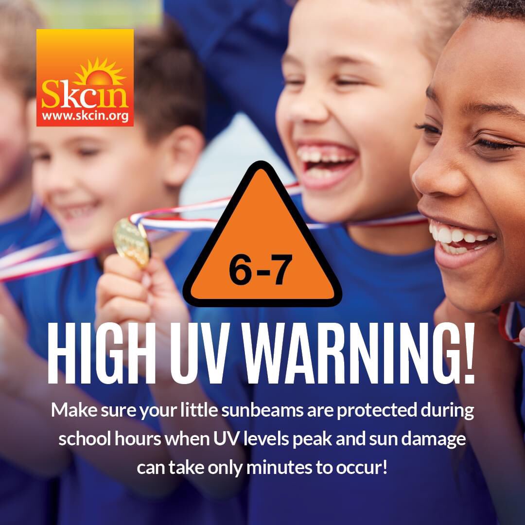 ‼☀ The UV index is high across most of the UK for the rest of this week and with many sports days taking place to mark the end of another school year, thousands of children are spending extended periods of time outdoors during peak UV hours (11am-3pm)