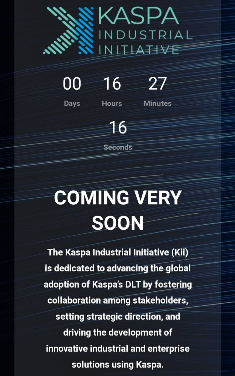 YahuzaMohammad5's tweet photo. 🚀 The countdown is on! Kaspa Industrial Initiative (Kii) is just hours away from launching. We're nearing the point where Tier 1 exchanges can't ignore $KAS. Big things are coming for #Kaspa! Stay tuned for groundbreaking advancements. 🌟

#Crypto #DLT #Blockchain #Innovation https://t.co/E5ua8vsfWc