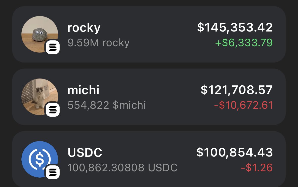 debralemaire's tweet photo. Giving away $1000 in $rocky, $michi &amp; $usdc today 🪨🐱💵

Drop your $SOL address, RT &amp; Follow 🔔

~ 24 hours only ⏰ https://t.co/DvwDYVvdhY