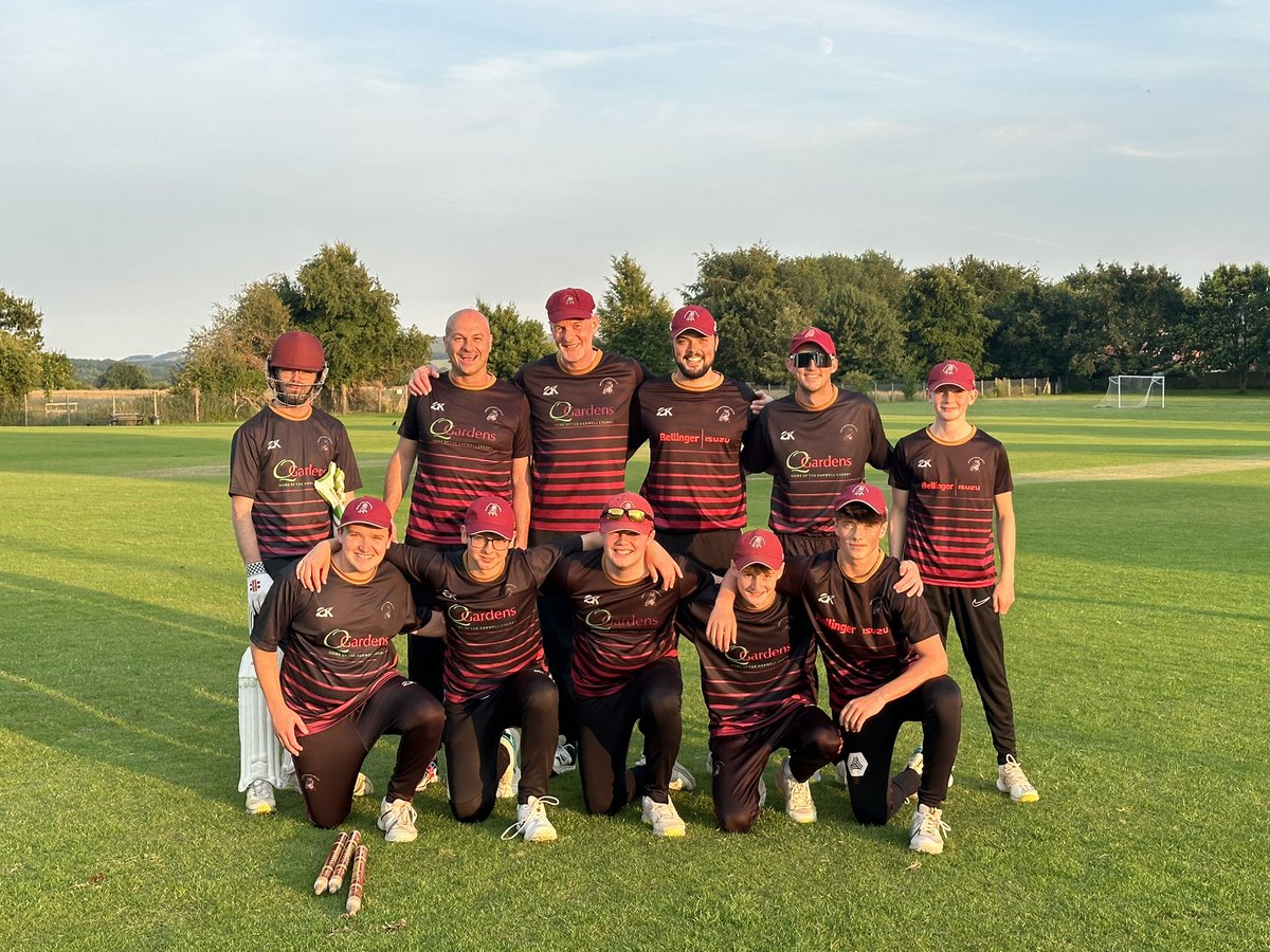 Great performance this evening 103 for Andy F &amp; 54 for Dom M . Wickets for Alfie, Archie, Marselle, Barney, Robin and even Fish 🤣