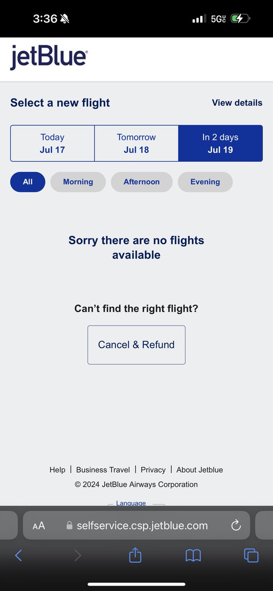 pardesoteric's tweet photo. Help @JetBlue - canceled due to “weather”, yet clear in NYC and Miami. Delta flights still leaving. Please rebook me on another airline. This is unacceptable. https://t.co/lbnwgR5RYt