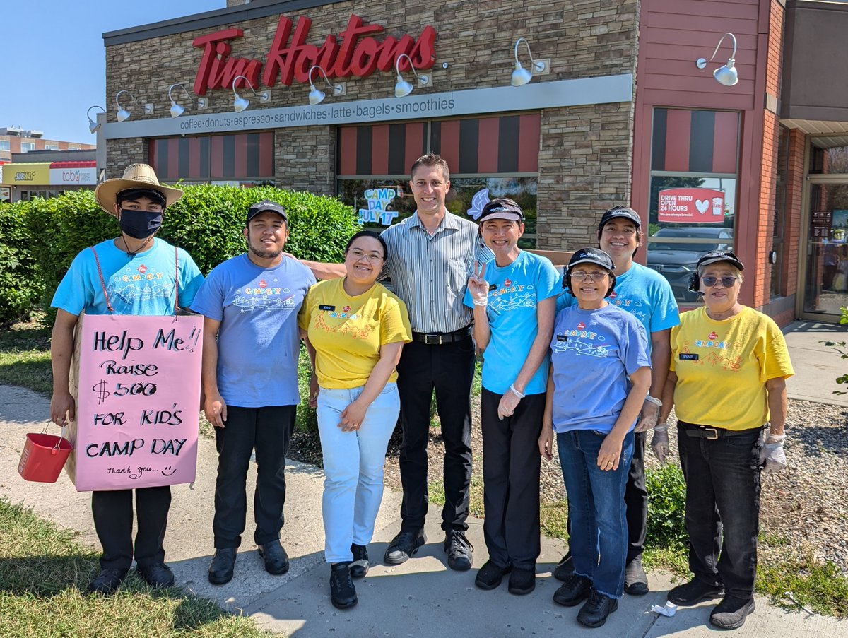 MichaelKramSK's tweet photo. Happy #TimsCampDay!  This morning I was pleased to work a shift at the @TimHortons drive through on Albert Street South.  Proceeds from today's sales of hot and iced coffees go towards @TimsCamps.  #yqr https://t.co/dibakVM7WA