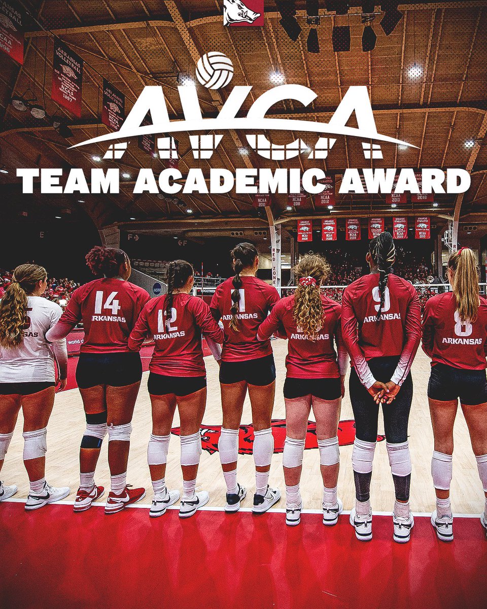 Big year on the court, big year in the classroom 👏

For the first time in three seasons and the sixth time ever, the Hogs have received the AVCA Team Academic Award!

📰: bit.ly/3zJ31PP