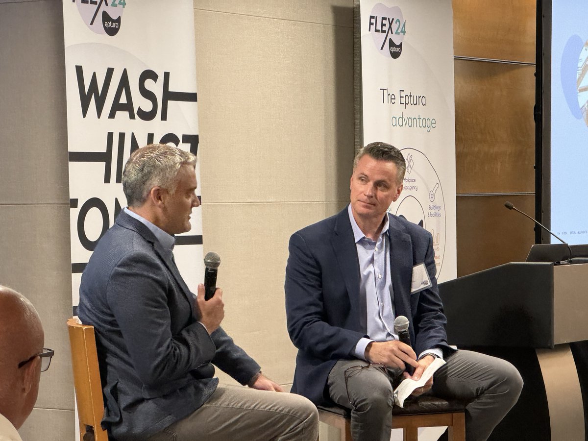 Epturawork's tweet photo. Check out some of the action from today's #Flex24 event in Washington, D.C.! We were excited to talk about all of the innovations that shape the #futureofwork with our customers and partners from @JLL, @NAVSEA and @vacareers. See where Eptura will be next! https://t.co/XUeViq9XL9 https://t.co/LfXZcNao7m