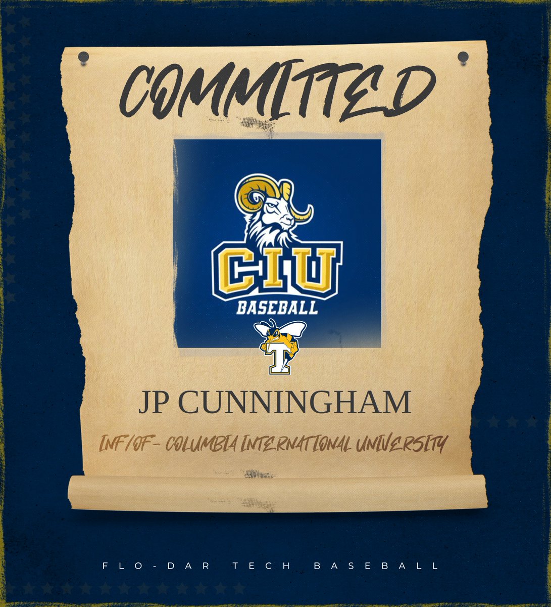 Congrats to Stinger INF/OF JP Cunningham for his commitment to Columbia International University!