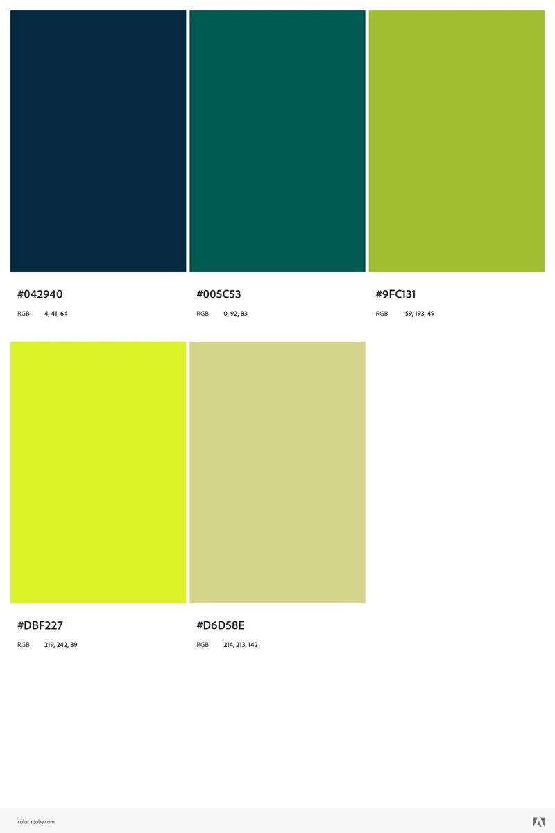 ¿Qué opinas de esta paleta que he creado con Adobe Color? color.adobe.com/Green-Globe-On… #AdobeColor #AdobeColorThemes