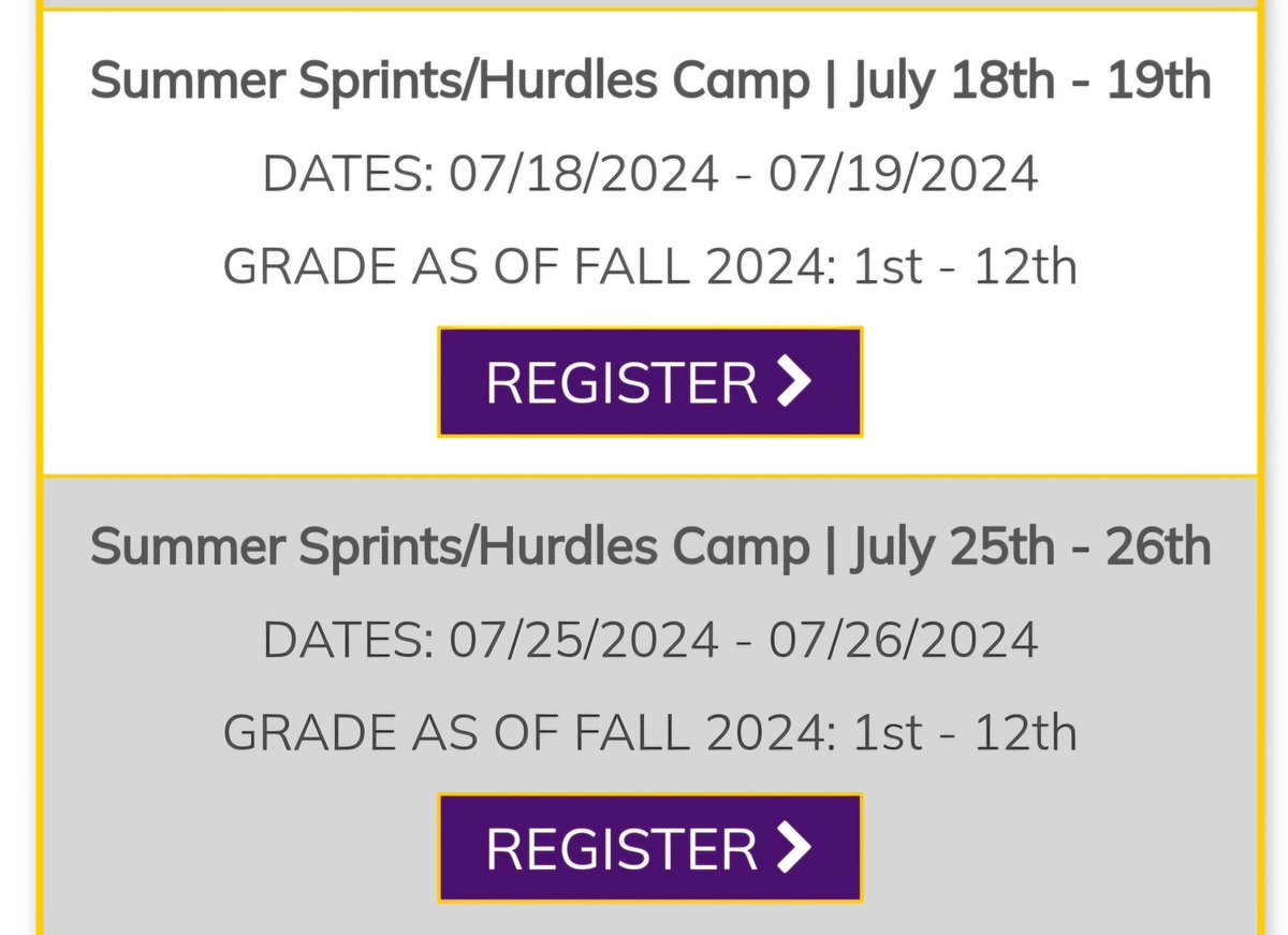 Registration is closing soon for Panther Track Camps over the coming weeks!

Join UNI coaches on campus to enhance your skills heading into next season! 🏃 

▶️bit.ly/3xIPwPq

#EverLoyal #1UNI