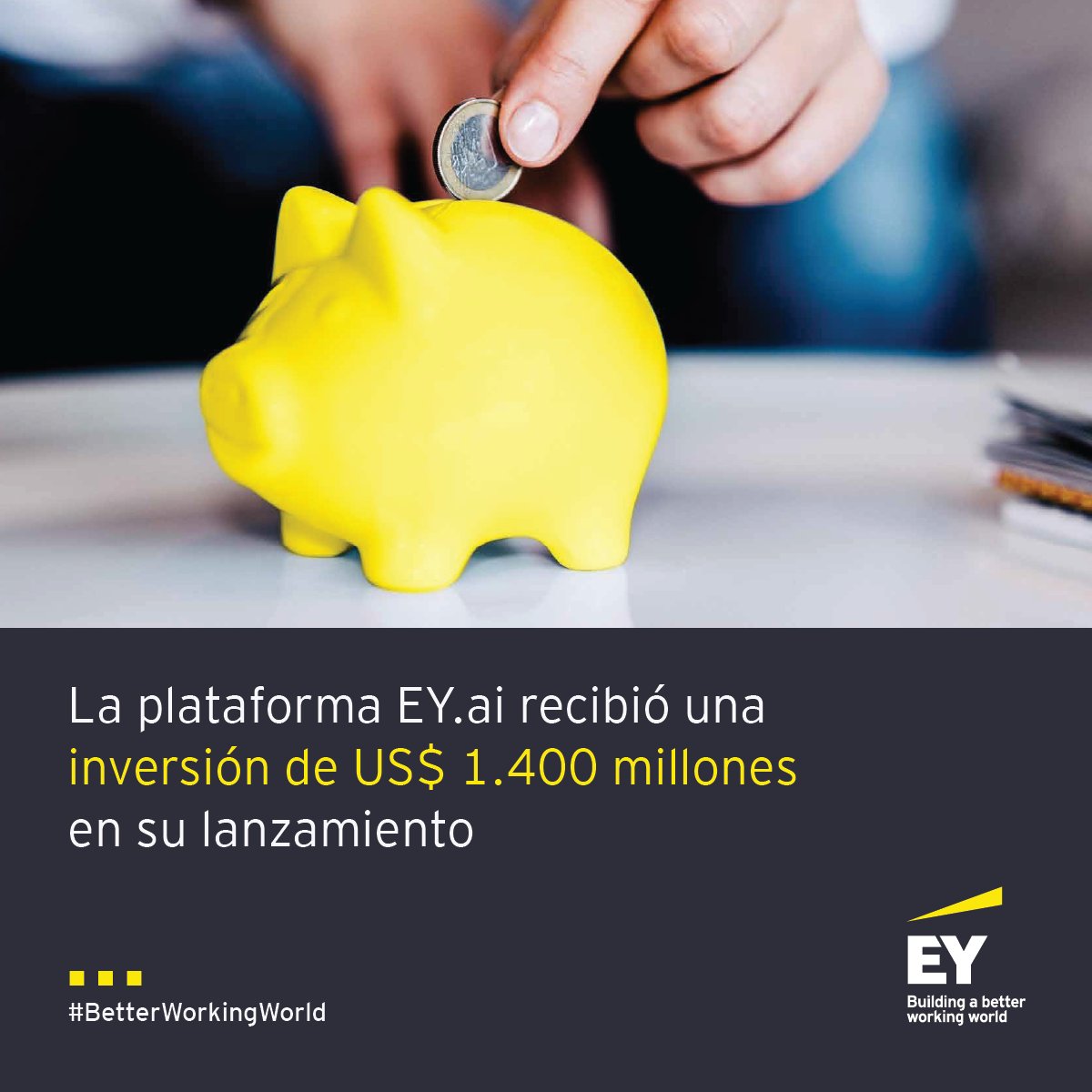 Al invertir en nuestra gente y en la calidad de nuestros servicios, aceleramos la transformación e impulsamos la innovación incorporando tecnología a alta velocidad para impulsar de manera sostenible el valor a largo plazo para el negocio.  

Click aquí go.ey.com/4cWPh2s