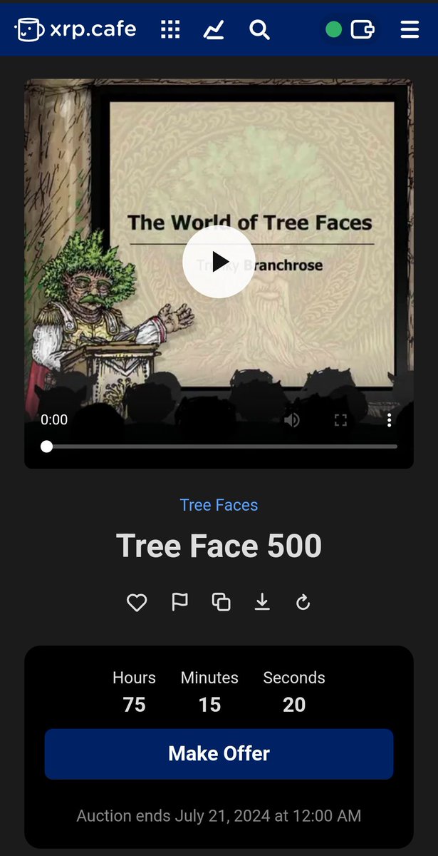 RudeBoyCrypto's tweet photo. The final #TreeFace has been created and currently on auction at @xrpcafe
(link below) π³π
Most definitely his finest creation to date and the highlight and epitome of the Tree Faces NFT collection.
Literally history in the making.
Current bid: 675xrp
https://t.co/X8IXVVkhIT https://t.co/DjOihKqRfv
