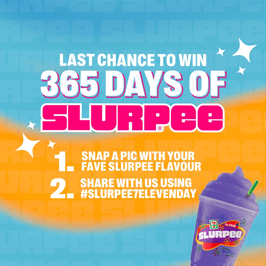 don’t say we didn’t warn you 👀 we're choosing 2 more winners to win free Slurpee for a year!

tag us in your Slurpee pics to enter 🤳

*winners will be randomly selected and contacted via DMs on July 22
*winners must be 13+ and reside in BC, AB, SK, MB, or ON

#Slurpee7ElevenDay