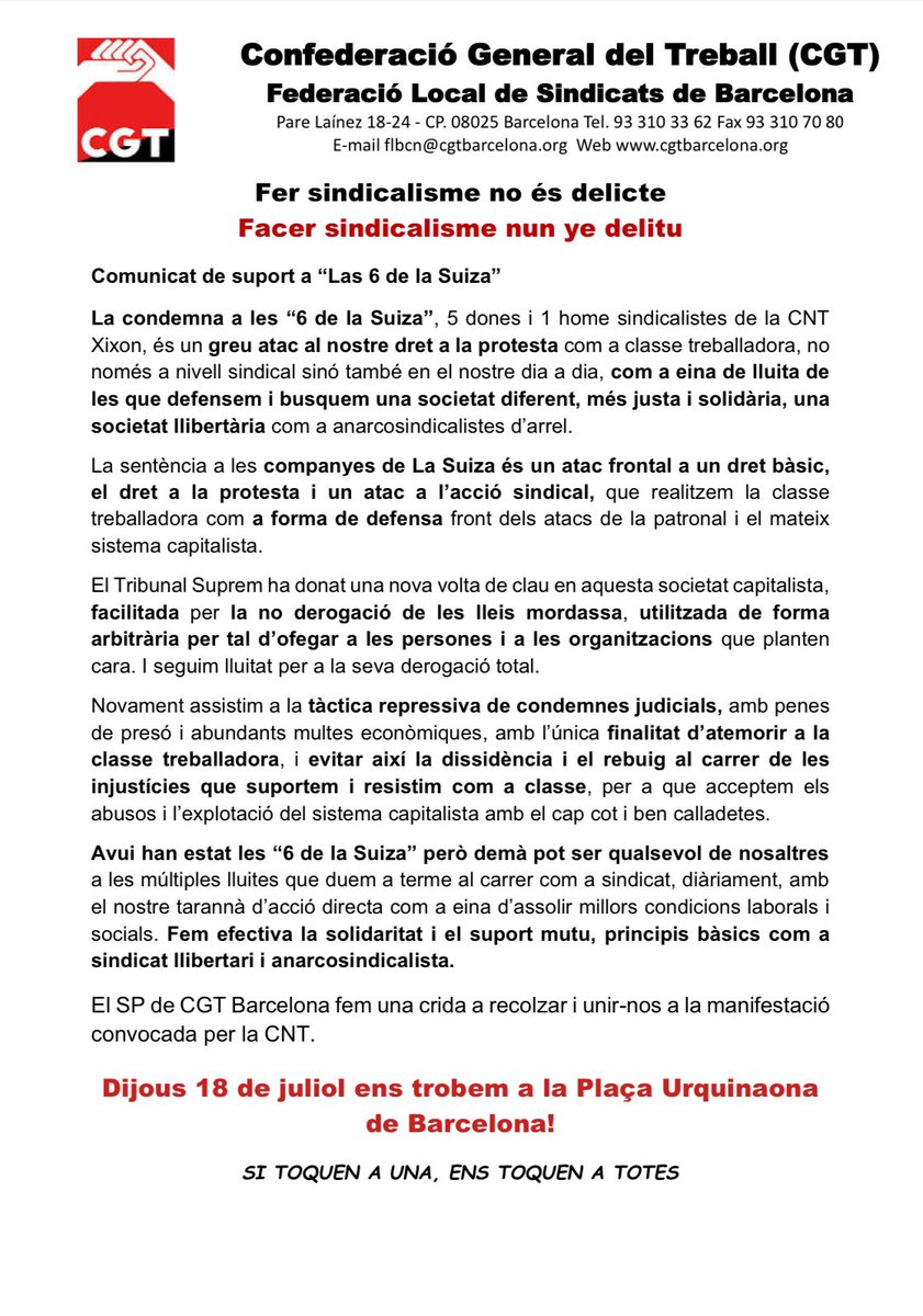 CGT BarcelonⒶ tweet media