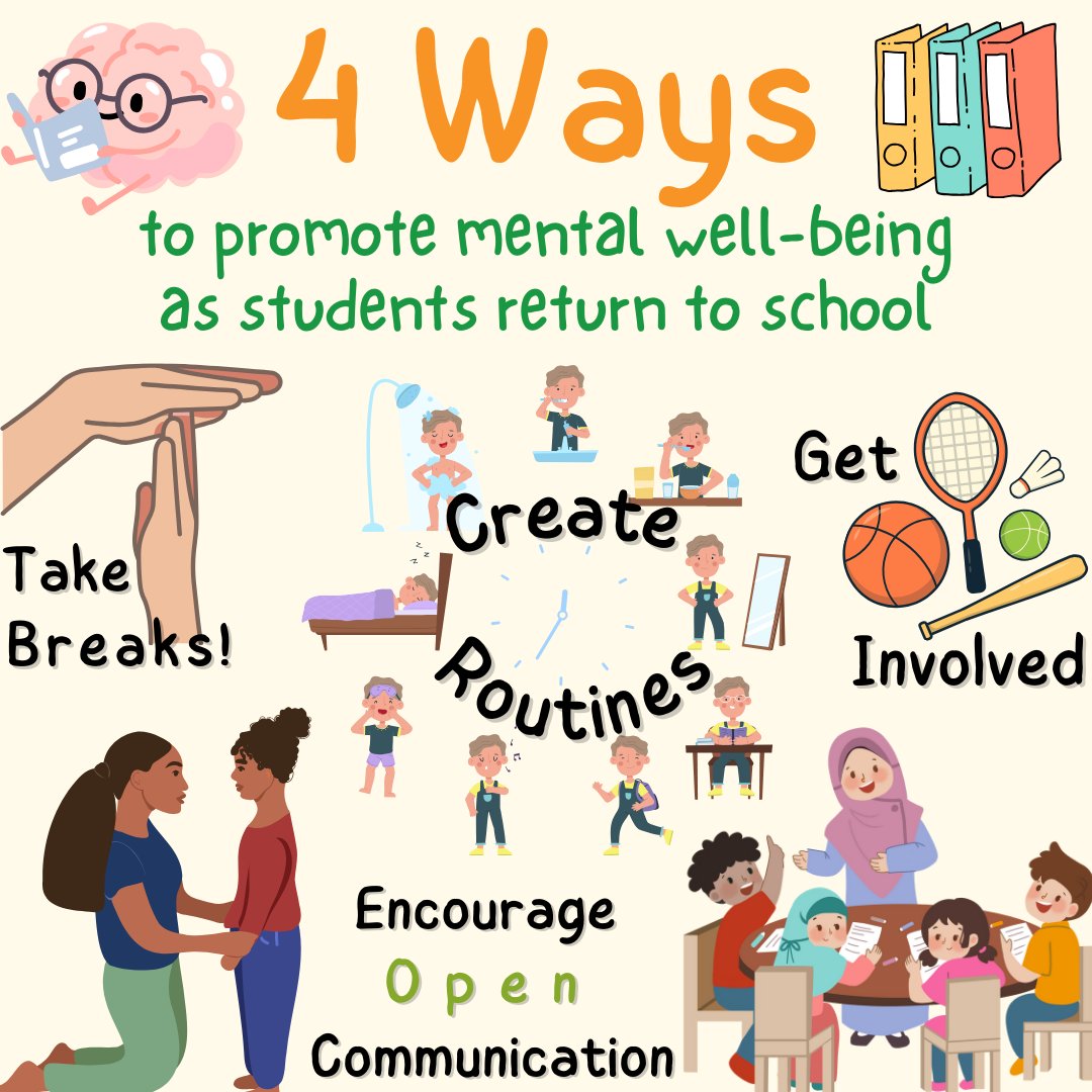 Starting a new school year?📚
It's common to feel a bit overwhelmed. 

It can be a challenging time for mental health. Check out these tips to make the transition smoother and prioritize your mental health!🧠💚
#ChildrensMentalHealthMatters #BreakTheStigmaNV #CCCMHC #BackToSchool