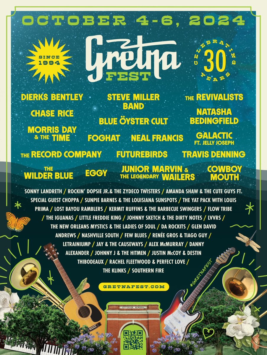 Louisiana! We're performing at this year's <a href="/GretnaFest/">Gretna Heritage Fest</a> on Sunday October 6th. Find the ticket link and all of our upcoming tour dates at TheRecordCompany.net/tour