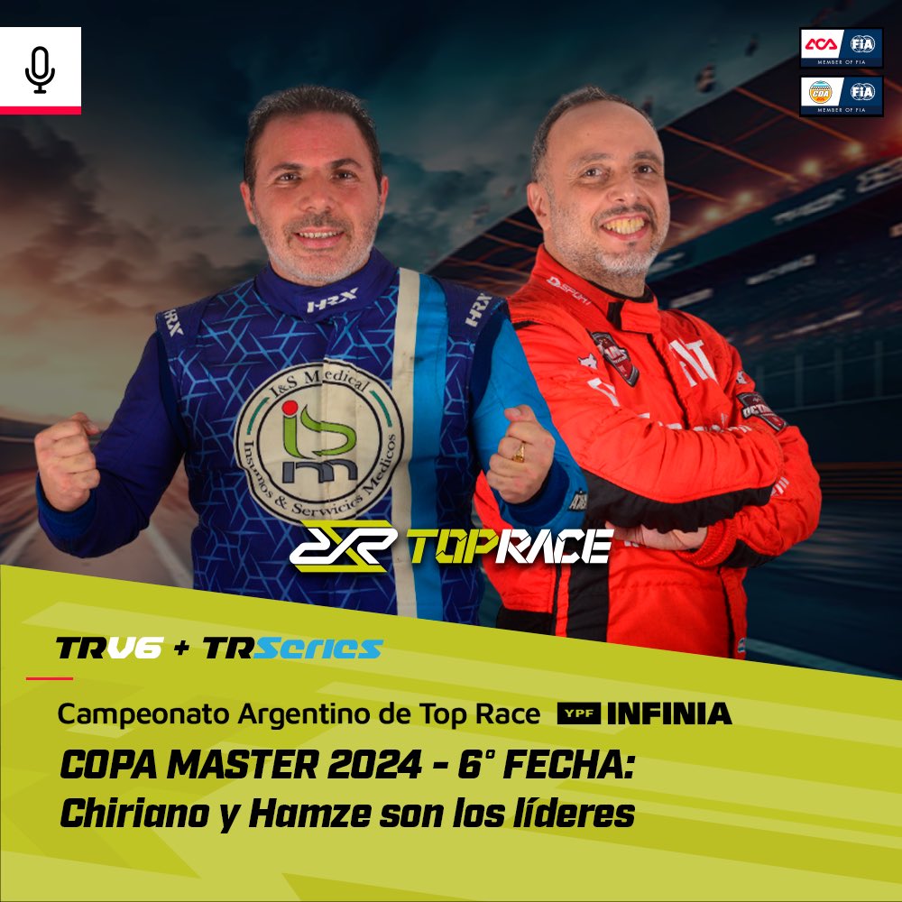 TopRaceOk's tweet photo. - #CopaMaster
🏁Pasó una nueva fecha y así quedó la tabla!!
Hamze y Chiriano lideran la Copa Master 2024
💻 https://t.co/IrrAuu8J3x https://t.co/t4R5FM3LXk